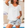 CUPSHE Women’s Short Sleeve Sweetheart Neck T-Shirt with Button Front Casual Summer Lightweight Tunic Tops(White)