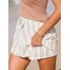 CUPSHE Women’s Stripe Shorts Elastic Waist Drawstring Textured Fit Summer Casual Short(Black Stripe)