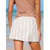 CUPSHE Women’s Stripe Shorts Elastic Waist Drawstring Textured Fit Summer Casual Short(Black Stripe)