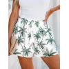 CUPSHE Womens Summer Beach Shorts High Waist Drawstring Wide Leg Printed Casual Shorts with Pockets(Palm Tree Print)