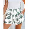 CUPSHE Womens Summer Beach Shorts High Waist Drawstring Wide Leg Printed Casual Shorts with Pockets(Palm Tree Print)