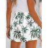 CUPSHE Womens Summer Beach Shorts High Waist Drawstring Wide Leg Printed Casual Shorts with Pockets(Palm Tree Print)