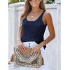 CUPSHE Women’s Summer Knit Tops Scoop Neck Sleeveless Shirts Slim Fitted Crochet Tank Top Beach Vacation Outfits(Blue)