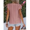 CUPSHE Womens Summer Tops Eyelet Embroidered Flutter Sleeves Button Fron Top Blouse 2025 Fashion(Pink)