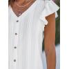 CUPSHE Womens Summer Tops Eyelet Embroidered Flutter Sleeves Button Fron Top Blouse 2025 Fashion(White)