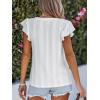 CUPSHE Womens Summer Tops Eyelet Embroidered Flutter Sleeves Button Fron Top Blouse 2025 Fashion(White)