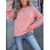 CUPSHE Womens Sweaters Rainbow Dots Long Sleeve Sweater Crewneck Lightweight Knit Pullover Sweater Tops(Pink)