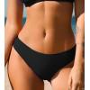 CUPSHE Womens Swimsuit Bikini Bottom Low Rise Bathing Suit(Black)