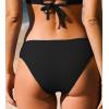 CUPSHE Womens Swimsuit Bikini Bottom Low Rise Bathing Suit(Black)