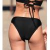 CUPSHE Womens Swimsuit Bikini Bottom Low Rise Bathing Suit(Black/Striped)