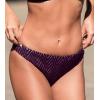 CUPSHE Womens Swimsuit Bikini Bottom Low Rise Bathing Suit(Dark Purple/Striped)
