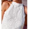 CUPSHE Women’s Tank Tops Hollow Out Lace Boho Blouse Eyelet Embroidery Sleeveless Tops Shirts(White)