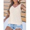 CUPSHE Womens Top Lace V Neck Sleeveless Shirts Dressy Tank Coverup 2025 Fashion Blouse Summer Casual(Beige)