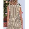 CUPSHE Womens Top Round Neck Stripe Sleeveless Front Tied Blouse Summer Loose Casual Dressy Shirt 2025 Trendy(Black)