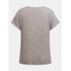CUPSHE Womens Top Woven V Neck Short Sleeves Jersey Blouse Casual Loose(Grey)