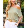 CUPSHE Women’s Tops Asymmetrical Off-Shoulder Shirt Sleeveless Ruching Satin Blouses Elegant Trendy Dressy(4-apricot)