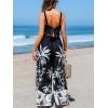 CUPSHE Women’s Tropical Jumpsuits Casual Loose Sleeveless Overalls One Piece Square Neck Tie Back Hobo Rompers Wide Leg Pant(Black)