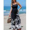 CUPSHE Women’s Tropical Jumpsuits Casual Loose Sleeveless Overalls One Piece Square Neck Tie Back Hobo Rompers Wide Leg Pant(Black)