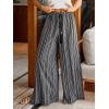 CUPSHE Women’s Wide Leg High Waist Palazzo Pants with Side Slit, Spring Summer Flowy Beach Casual Trousers(Black)