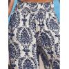 CUPSHE Womens Wide Leg Pants Elastic High Waisted Beach Trousers Cotton Linen Summer Palazzo(Blue)