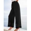 CUPSHE Women’s Wide Leg Pants, Spring Summer High Waist Palazzo Casual Beach Pants with Pockets(Black)