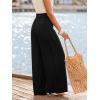 CUPSHE Women’s Wide Leg Pants, Summer Casual High Waist Button Palazzo Beach Pants with Pocket(Black)