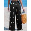CUPSHE Women’s Wide Leg Pants, Summer Casual High Waist Vacation Palazzo Beach Pants with Pocket(Black)
