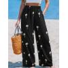 CUPSHE Women’s Wide Leg Pants, Summer Casual High Waist Vacation Palazzo Beach Pants with Pocket(Black)