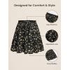 Women’s Mini Skirts Boho Floral High Waist Ruffle Tiered Chiffon Flowy A-Line Beach Casual Cute Short Skirt(Black)