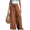 CUPSHE Palazzo Pants for Women Smocked Waist Boho Western Flowy Wide Leg Pant(Dark Brown)