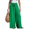 CUPSHE Palazzo Pants for Women Smocked Waist Boho Western Flowy Wide Leg Pant(Dark Green)