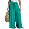 CUPSHE Palazzo Pants for Women Smocked Waist Boho Western Flowy Wide Leg Pant(Mint Green)