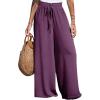CUPSHE Palazzo Pants for Women Smocked Waist Boho Western Flowy Wide Leg Pant(Purple)