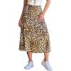CUPSHE Skirts Women Leopard Print Elasticized Waist Midi Skirt Casual Vacation(Brown)