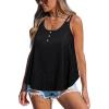 CUPSHE Summer Tank Tops for Women Eyelet Embroidery Shirts Scoop Neck Sleeveless Relaxed Blouse Casual Loose Beach Coverups(Black)