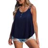 CUPSHE Summer Tank Tops for Women Eyelet Embroidery Shirts Scoop Neck Sleeveless Relaxed Blouse Casual Loose Beach Coverups(Blue)