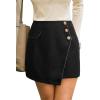 CUPSHE Women Mini Plaid Skirts Tweed High Waist Bodycon Pencil Hem Fall Winter Dressy Outfits Shorts(Black Side Buttons)