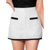 CUPSHE Women Mini Plaid Skirts Tweed High Waist Bodycon Pencil Hem Fall Winter Dressy Outfits Shorts(White/Black)