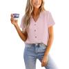 CUPSHE Women Summer Tops Short Sleeve Dressy Casual Business Work Blouses Office Shirts(Pink)