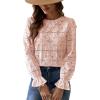 CUPSHE Women’s Eyelet Long Sleeve Tops Shirts Dressy Hollow Out Crochet Lace Embroidered Blouses 2026 Fashion(Pink)