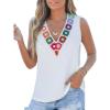 CUPSHE Womens Fashion Tank Floral Crochet V-Neck Top Summer Clothes Casual Sleeveless Shirts Loose Fit(White)