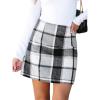CUPSHE Women’s High Waist Plaid Skirt Causal Bodycon Pencil Wool Mini Skirts Winter Fall A Line Elegent Outfits(Black)