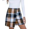 CUPSHE Women’s High Waist Plaid Skirt Causal Bodycon Pencil Wool Mini Skirts Winter Fall A Line Elegent Outfits(Brown Black)