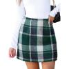 CUPSHE Women’s High Waist Plaid Skirt Causal Bodycon Pencil Wool Mini Skirts Winter Fall A Line Elegent Outfits(Green)