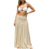 CUPSHE Women’s Maxi Skirt Spring Summer High Waist Smocked Casual Beach Long Skirt(White)