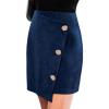 CUPSHE Women’s Mini Skirts Asymmetrical Hem High Waist Back Zip Elegant Fall Winter Outfits(Blue)