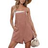 CUPSHE Women’s Romper Cami Strap Shortalls Sleeveless Overall Front Pocket Outfit Casual Beach(Pink)