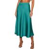 CUPSHE Women’s Satin Skirt Flowy A Line Cocktail Party Wedding High Waist Long Midi Skirts Vacation Outfits(Green)