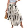 CUPSHE Womens Summer Skirts Abstract Smocked Midi Skirt High Waist Coverup Casual Vacation Beach Skirt(Black Floral)