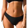 CUPSHE Womens Swimsuit Bikini Bottom Low Rise Bathing Suit(Black)
